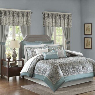 Gracie Mills Brystol 24 Piece Room in a Bag Comforter set, Teal - Queen