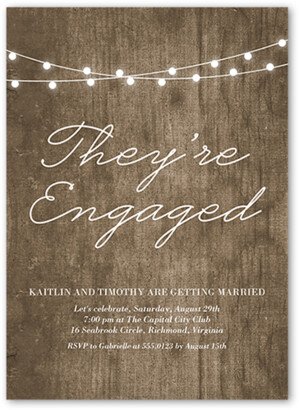 Engagement Party Invitations: Luminous Engagement Engagement Party Invitation, Brown, 5X7, Matte, Signature Smooth Cardstock, Square