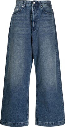 High-Rise Wide-Leg Cotton Jeans