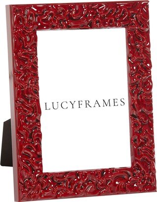 Casiopea Red Frame. Raw Solid Wood Picture Sparkle Thick Photo Classic Frame Holds. Ornate Art