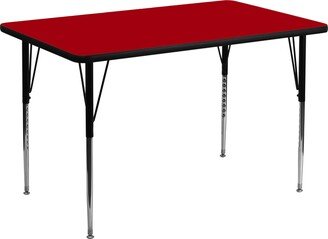 Lancaster Home 36''W x 72''L Rectangular Thermal Laminate Activity Table - Adjustable Legs