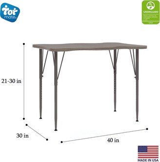 Tot Mate My Place Rectangular Table, Adjustable Height Legs, Table Top Height Range 21