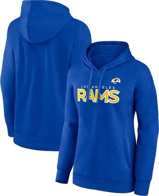 Women's Branded Royal Los Angeles Rams Iconic Cotton Fleece Checklist Pullover Hoodie
