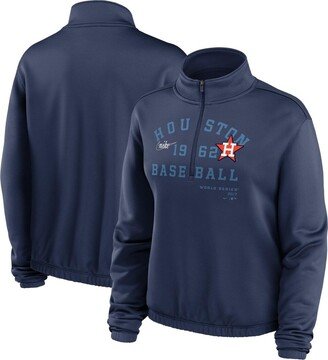 Women's Navy Houston Astros Rewind Splice Half-Zip Sweatshirt