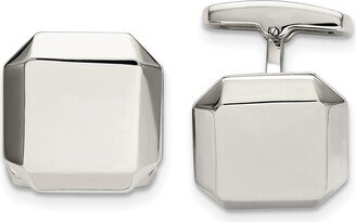 Chisel Stainless Steel Polished Cuff Links for Mens