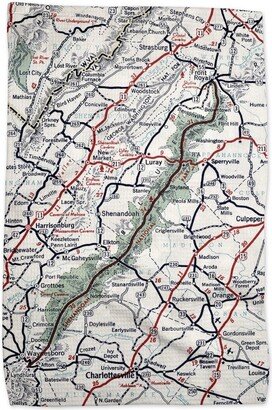 Shenandoah National Park Map Tea Towel - Kitchen Dish Airbnb