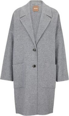 Melange relaxed-fit coat blended with wool