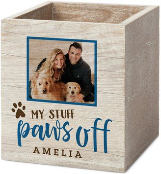 Pen And Pencil Holders: Rustic Paws Off Pen And Pencil Holder, Pen And Pencil Holder, Blue