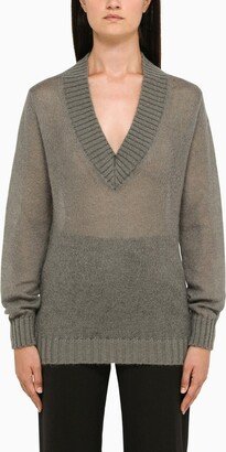 Grey V-neck sweater