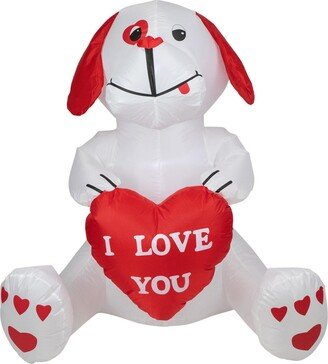 Northlight Inflatable Lighted Valentine's Day Doggie Outdoor Decoration, 48