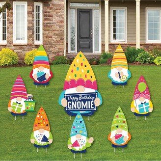 Big Dot Of Happiness Gnome Birthday - Outdoor Lawn Decor - Happy Birthday Party Yard Signs - Set of 8