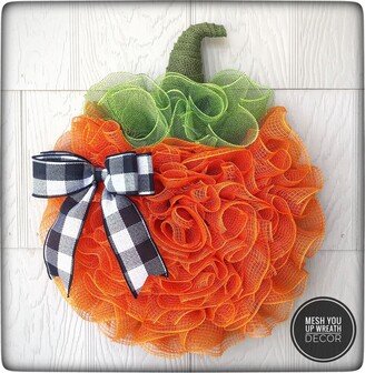 Pumpkin Shaped Wreath For Front Door, Outdoor Fall Wreath, Porch, Autumn Door Decor