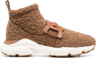 Shearling Logo-Plaque Trainers