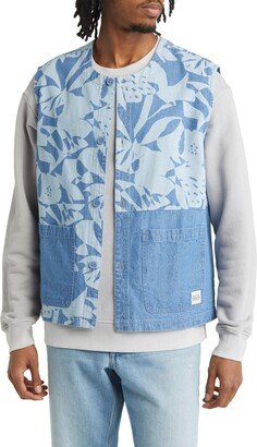 Laser Print Patchwork Denim Jacket