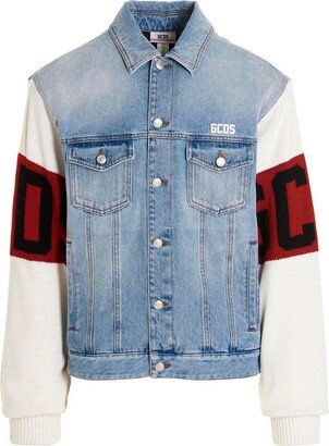 Logo sleeve denim jacket