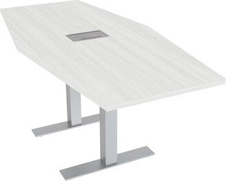 Skutchi Designs, Inc. 6 Person Hexagon Conference Table With Metal T-Bases Electric Module