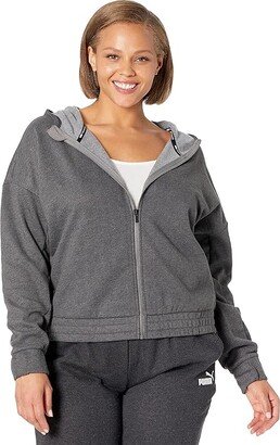 Plus Size Train Favorite Fleece Full Zip (Charcoal Heather) Women's Clothing