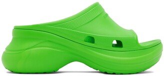 Green Crocs Edition Slides