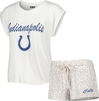 Women's Concepts Sport White, Cream Indianapolis Colts Montana Knit T-shirt and Shorts Sleep Set - White, Cream