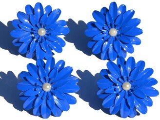 Vibhsa Blue Pearl Flower Napkin Ring