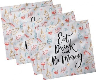 Eat Drink and Be Merry Set of 4 Napkins, 12