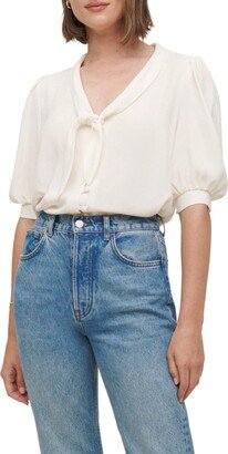 Joelle Tie Neck Button-Up Blouse