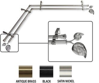 InStyleDesign Vine Corner Window Double Curtain Rod 13/16 inch dia.