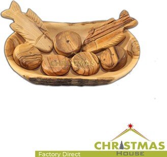 Miracle Of Five Loaves & Two Fish Olive Wood Plate