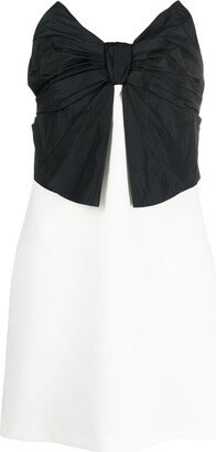 Bow-Embellished Strapless Minidress