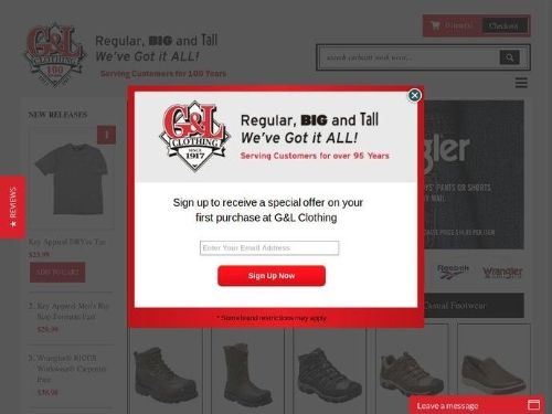 G&L Clothing Promo Codes & Coupons