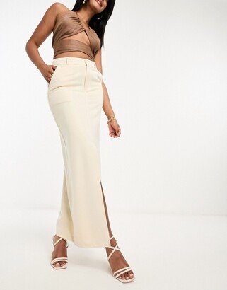 maxi split front skirt in cream