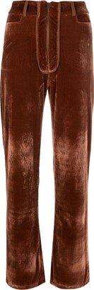 Susan velvet straight-leg trousers