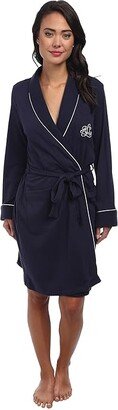 Hartford Lounge Short Shawl Collar Robe (Windsor Navy) Women's Robe