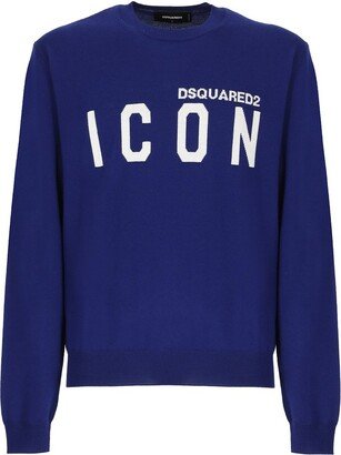 Logo Intarsia-Knit Crewneck Jumper-AC