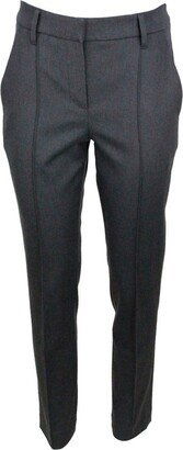 Pleated Cropped Tailored Trousers