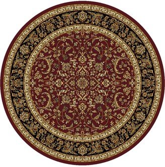 Closeout! 1318/1537/Burgundy Navelli Red 7'10 x 7'10 Round Area Rug