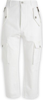 Loose Fit Cropped Cargo Trousers