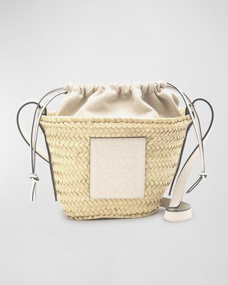 x Paula’s Ibiza Drawstring Straw Bucket Bag