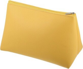 Unique Bargains PVC Leather Portable Travel Makeup Organizer Bag 1 Pc Yellow