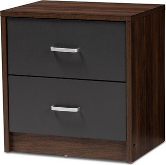 Hansel 2 Drawer and Finished Nightstand Brown/Gray