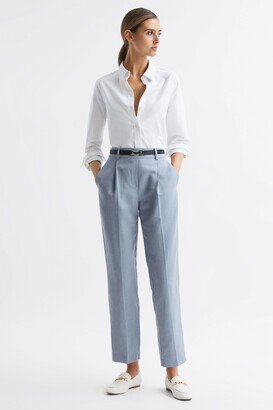 Pale Shae Taper Tapered Linen Trousers