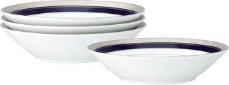 Crestwood Cobalt Platinum Set of 4 Soup Bowls, Service For 4