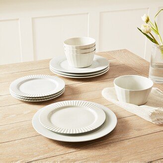 Fluted 12 Pc. Dinnerware Set, Service for 4, Created for Macy's