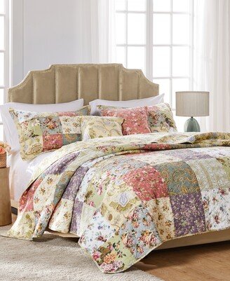 Blooming Prairie Authentic Patchwork 5 Piece Quilt Set, Full/Queen