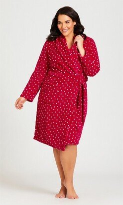 Women's Plus Size Spot Robe - red - 18W/20W