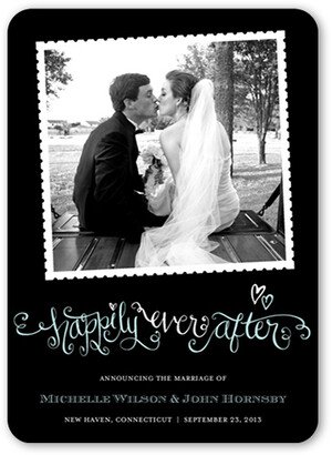 Wedding Announcements: Happily Ever After Wedding Announcement, Black, Standard Smooth Cardstock, Rounded