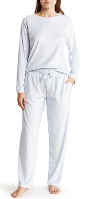 JACLYN Embossed Velour Star Long Sleeve Top & Pants Pajamas