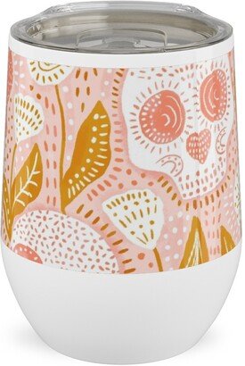 Travel Mugs: Pastel Halloween Skulls - Pink Stainless Steel Travel Tumbler, 12Oz, Pink