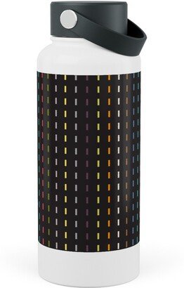 Photo Water Bottles: Soda Nation Stripes - Dark Multi Stainless Steel Wide Mouth Water Bottle, 30Oz, Wide Mouth, Black