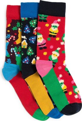 Assorted 3-Pack Holiday Socks Gift Box